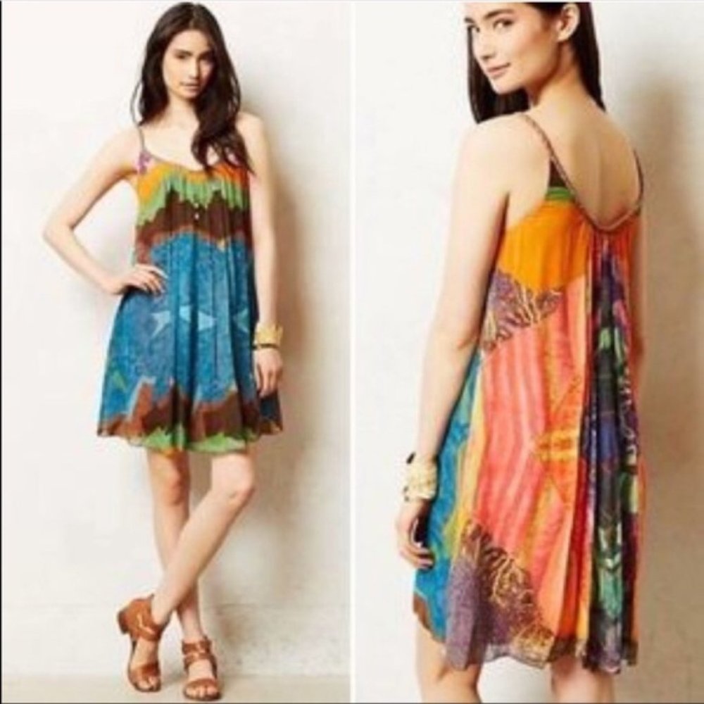 Anthropologie Blank London Sequin Embellished Rainbow Swing Dress XL